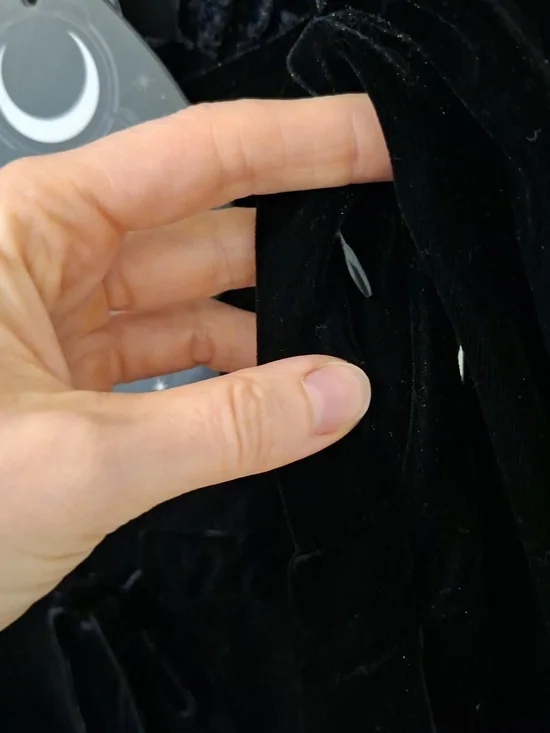 NWT Killstar "Imperia" Long-sleeve Black Velvet Babydoll Mini Dress (Size S) - Picture 10 of 13